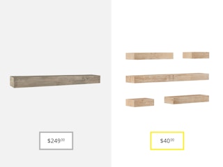 pottery barn benchwright floating shelf and target project 62 set of five wall shelves dupe