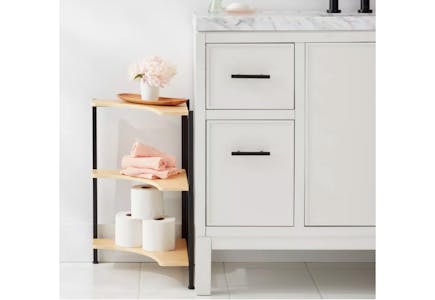 Storage Cabinet with Open Shelves
