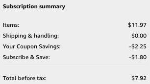 cetaphil Screenshot Subscription summary
