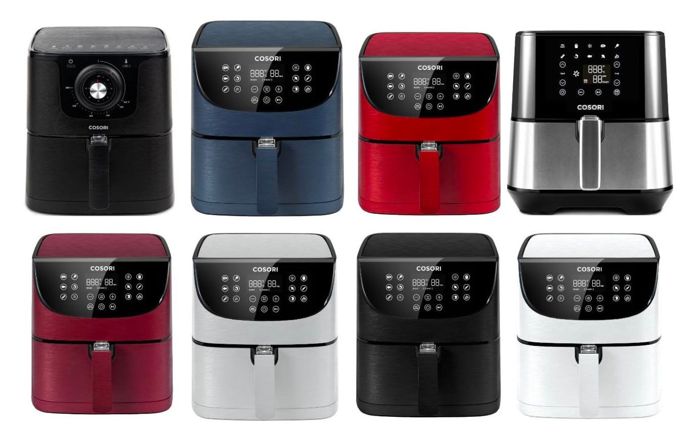 A group of Cosori air fryer models included in the 2023 recall.