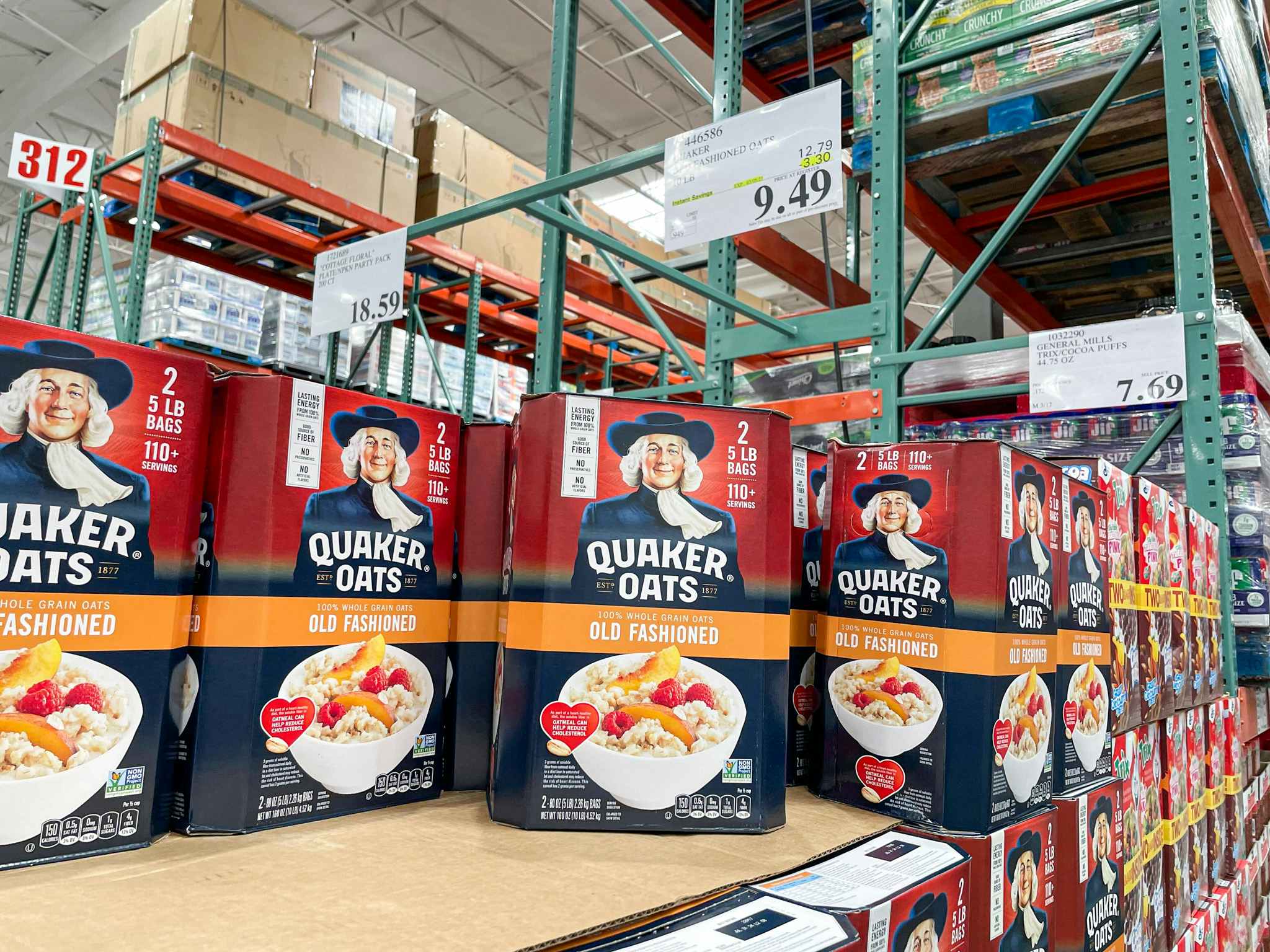 box of oatmeal in store