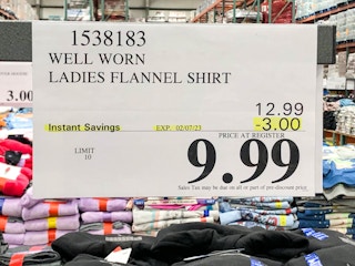 sign for flannel shirts