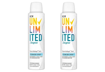 2 Unlimited by Degree Spray Deodorants