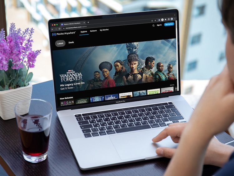 Someone browsing the Movies Anywhere website