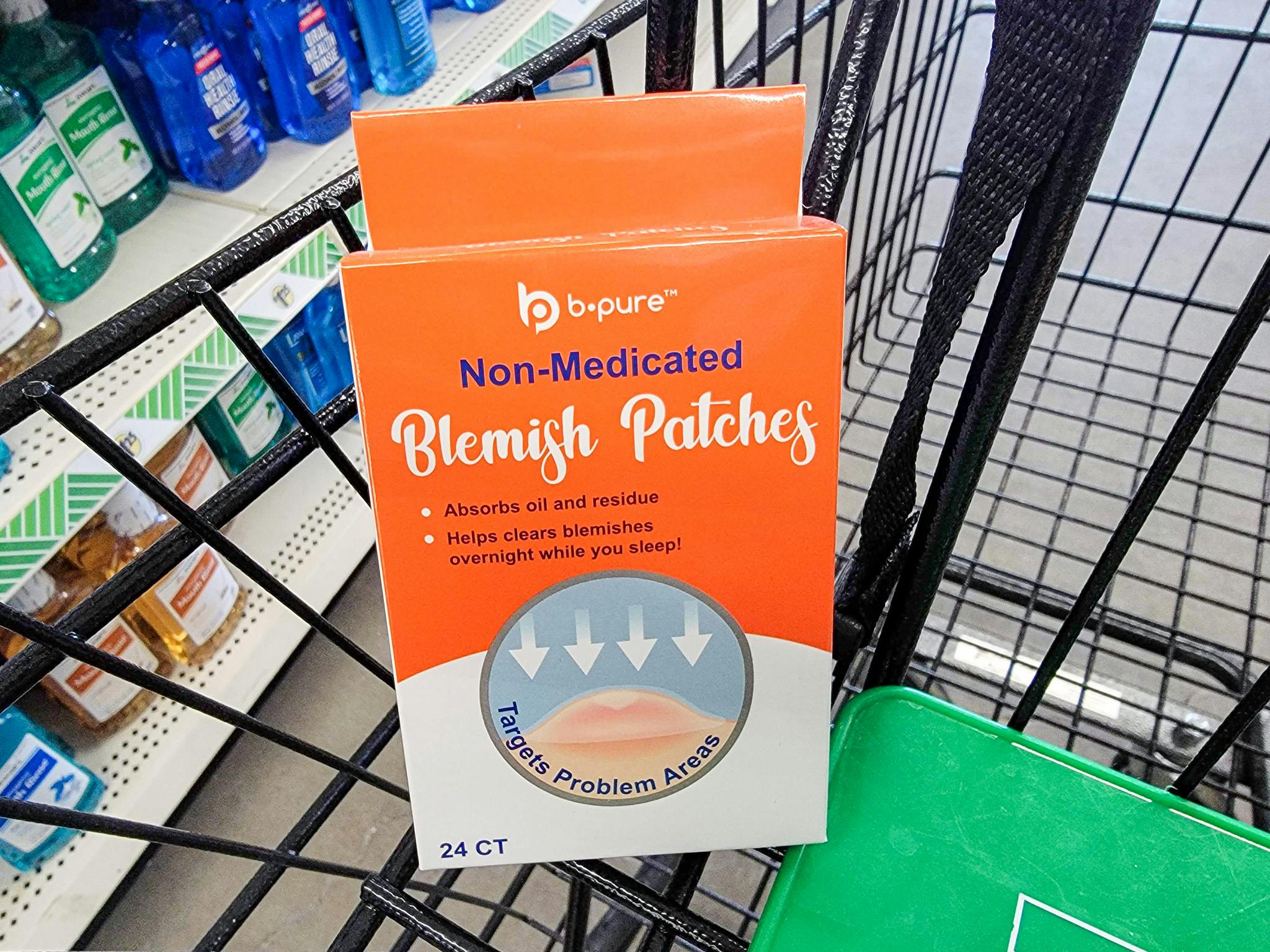 blemish patches in a cart