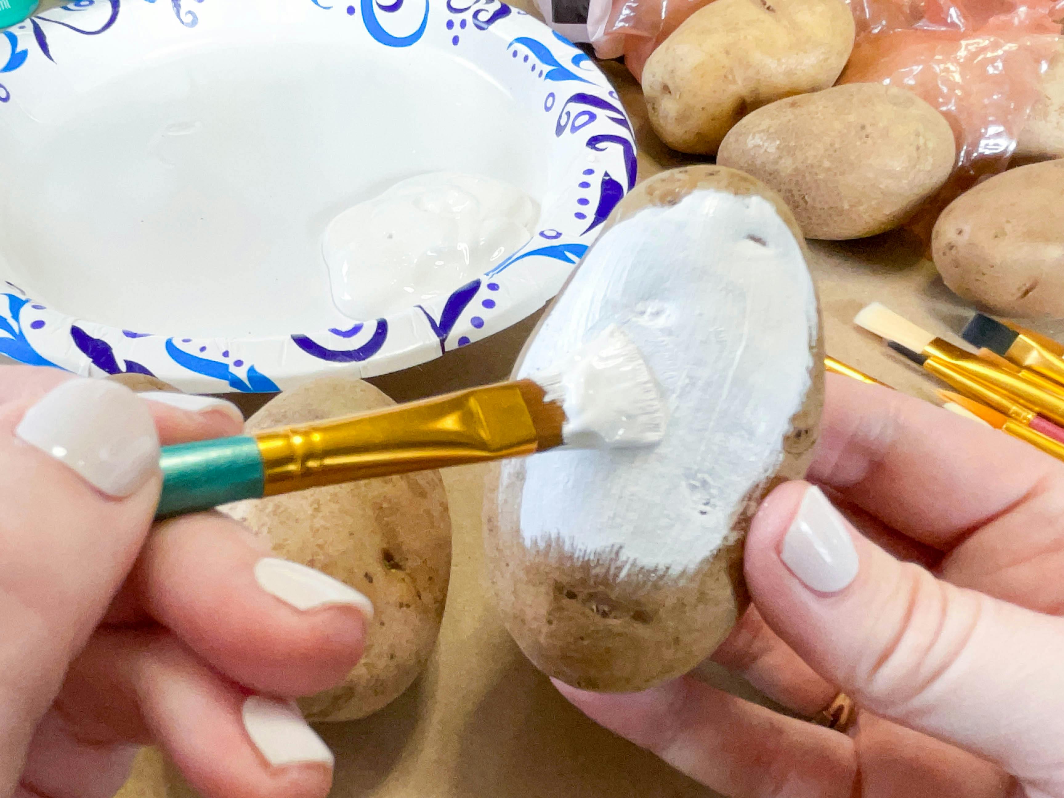 painting a potato white 