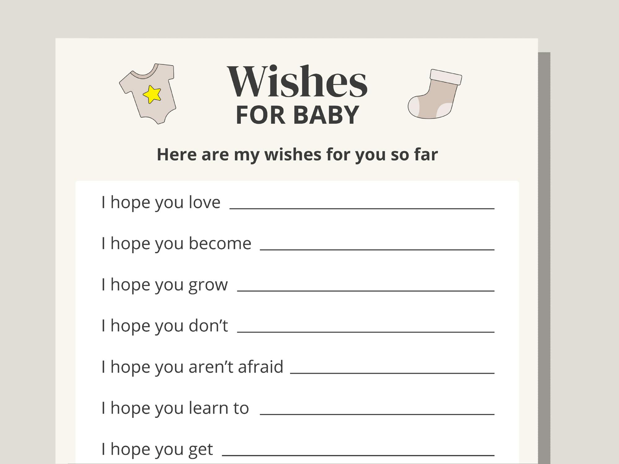 baby shower wishes for baby printable