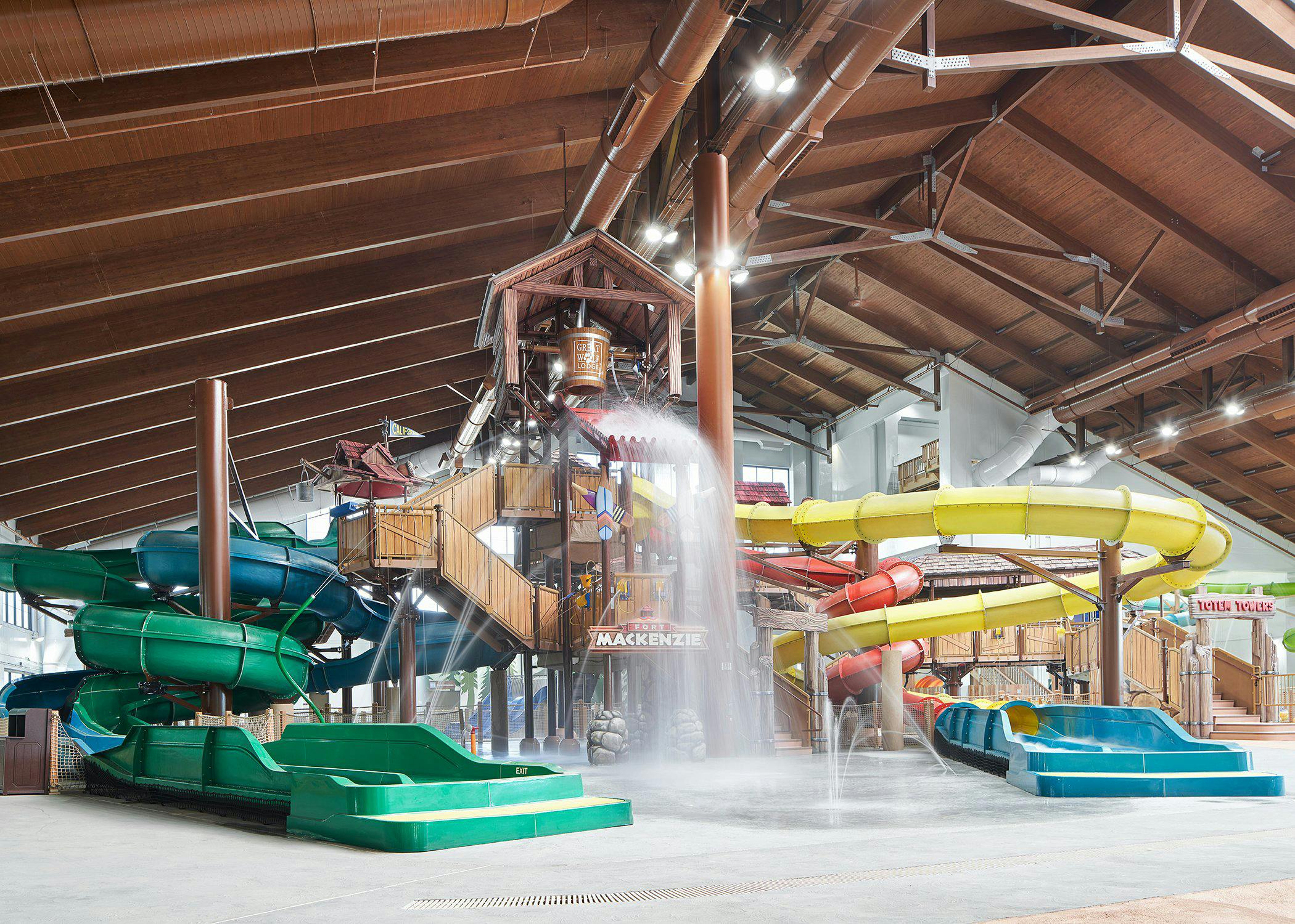 A waterpark inside a Great Wolf Lodge location