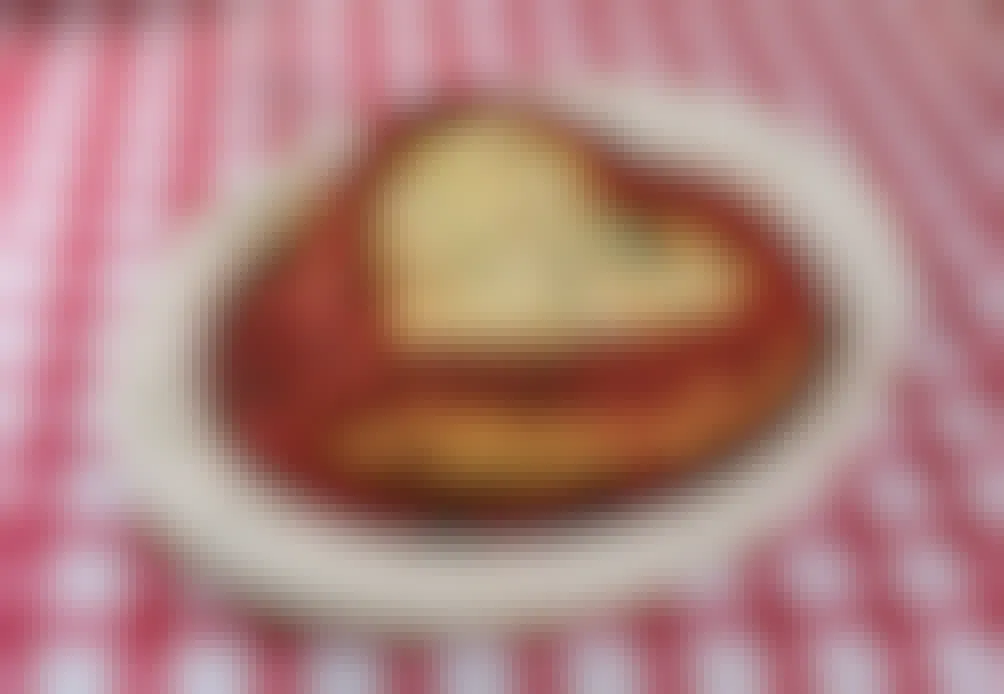 A heart shaped lasagna from Buca Di Beppo