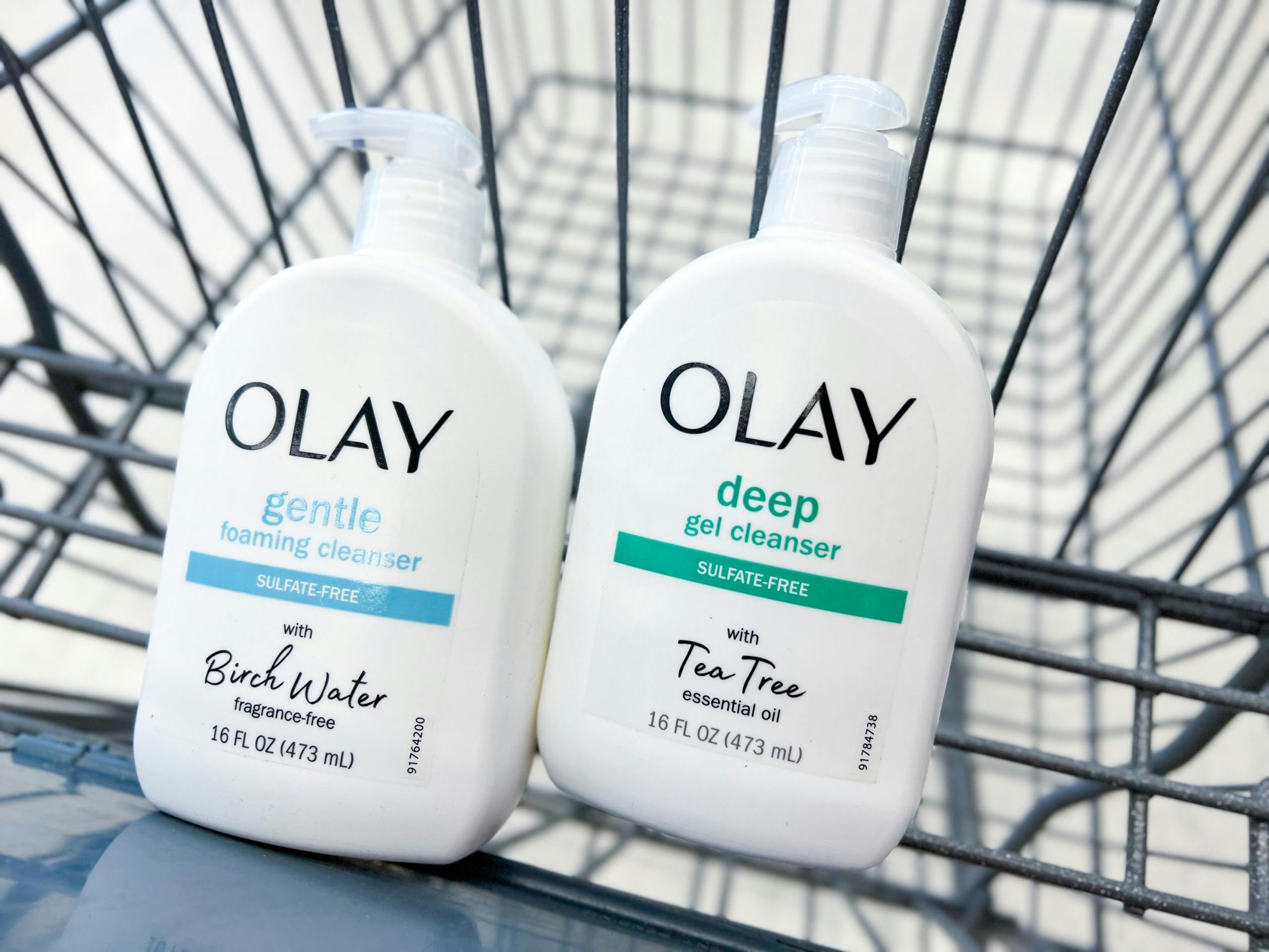 two olay face cleanser in shopping cart