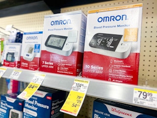 blood pressure monitor on shelf