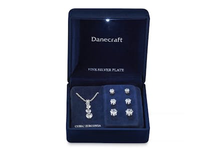 Necklace & 3-Pair Stud Earring Set