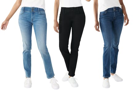 Tummy-Control Slim Straight Jeans