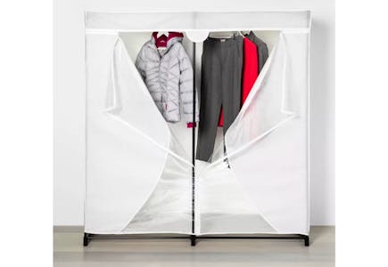 Wide Covered Storage Closet with Steel Frame