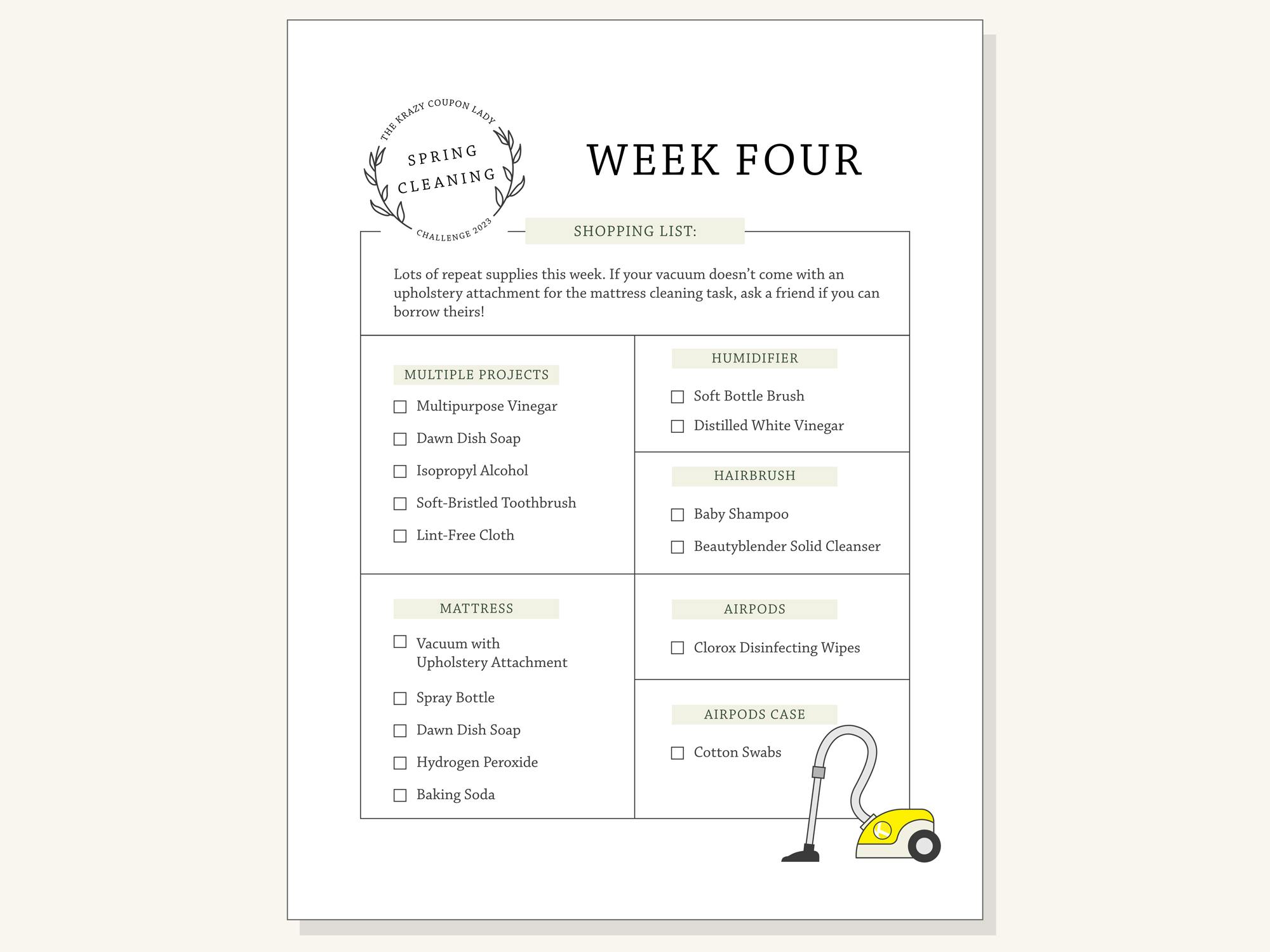 march cleaning challenge week four graphic