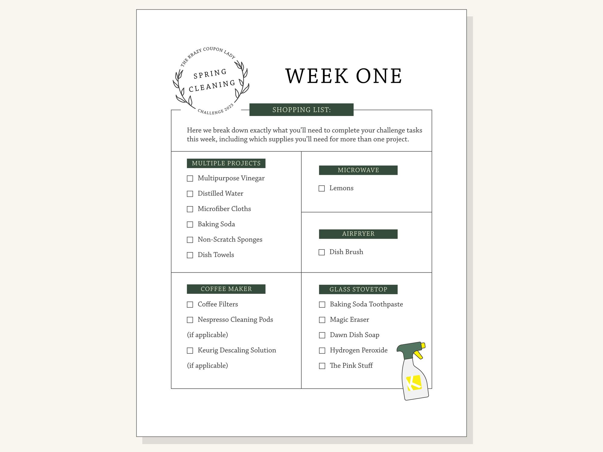 march cleaning challenge week one graphic