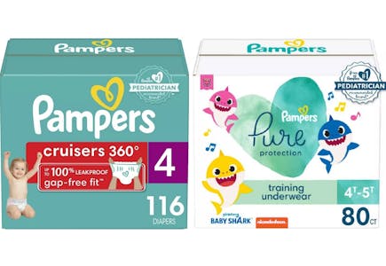 2 Pampers Diapers and Training Underwear