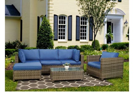 4-Piece Wicker Patio Sectional Seating Set