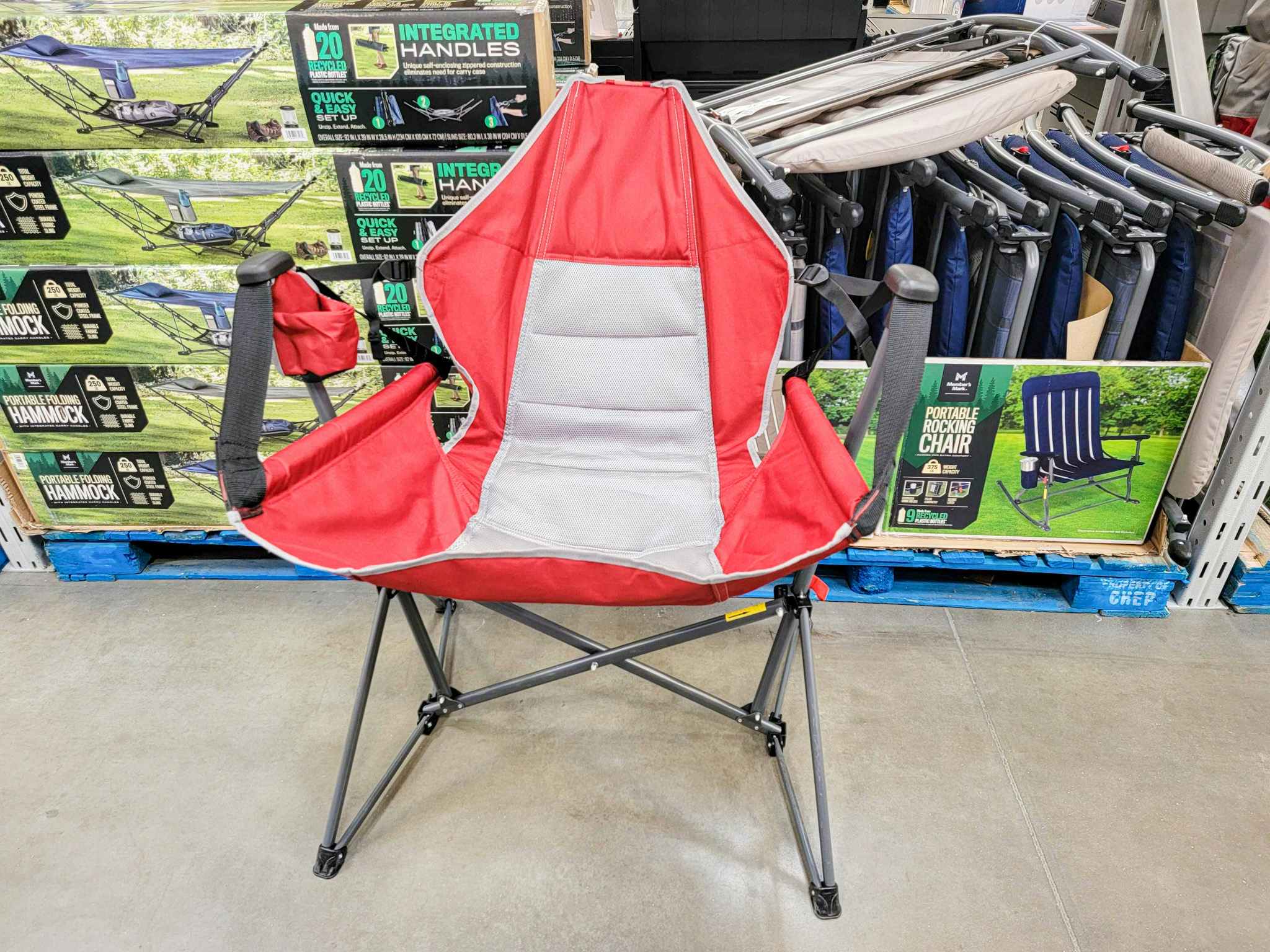red camping chair