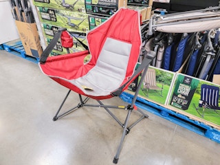 red camping chair