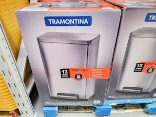 stainless steel trash can