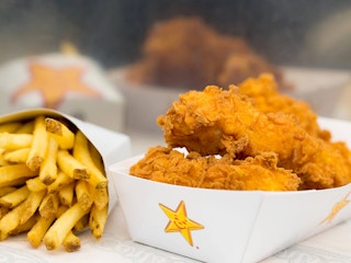 kids chicken tenders and french fries from carls jr or hardees