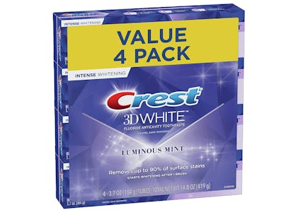 Crest 3D White Toothpaste 4-Count