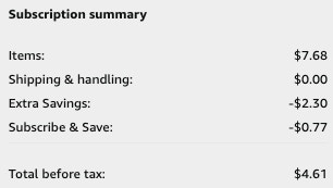 screenshot showing s&s and final price