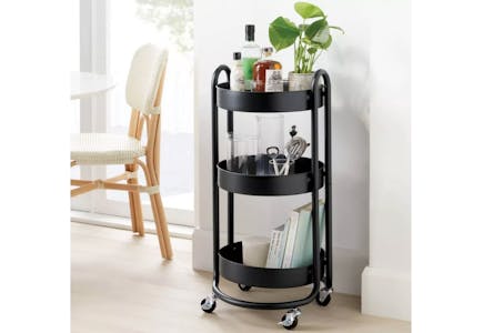 3-Tier Round Metal Utility Cart