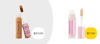 tarte shape tape and makeup revolution conceal and define concealer price comparison