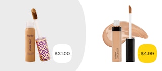 tarte shape tape and wet n wild photo finish concealer price comparison