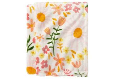 Floral Print Throw Blanket