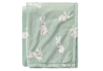Bunny Print Throw Blanket