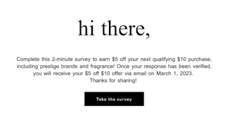 a ulta email screenshot