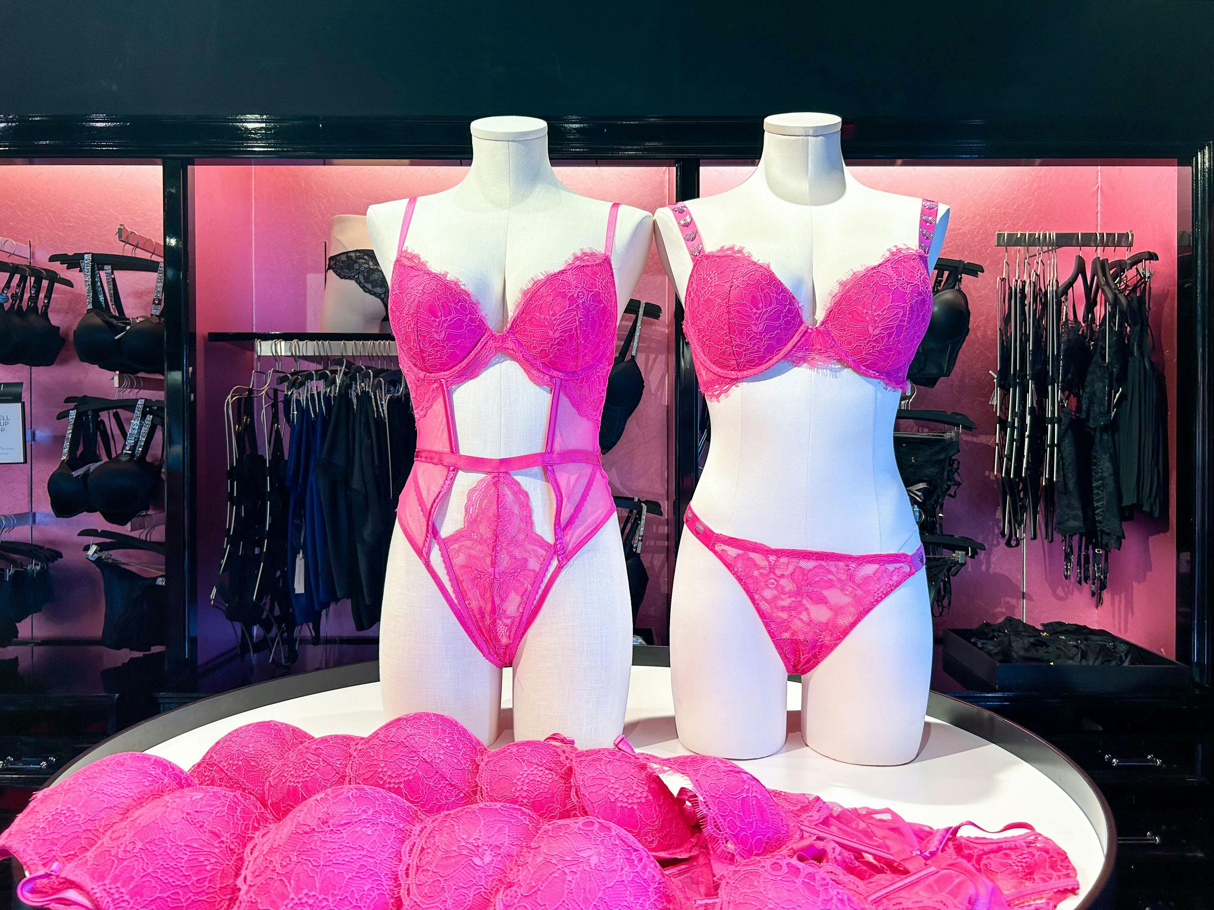 pink lingerie at Victoria's Secret