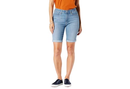 Mid-Rise Bermuda Jean Shorts