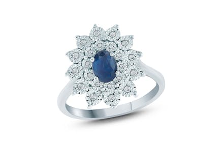 Sapphire and Diamond Accent Ring