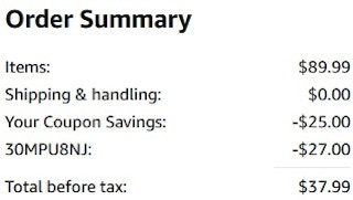 An Amazon order summary ending in $37.99