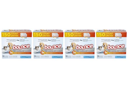 4 Bounce Pet Dryer Sheets (600 Total)