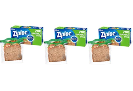 3 Ziploc Sandwich Bags (840 Total)