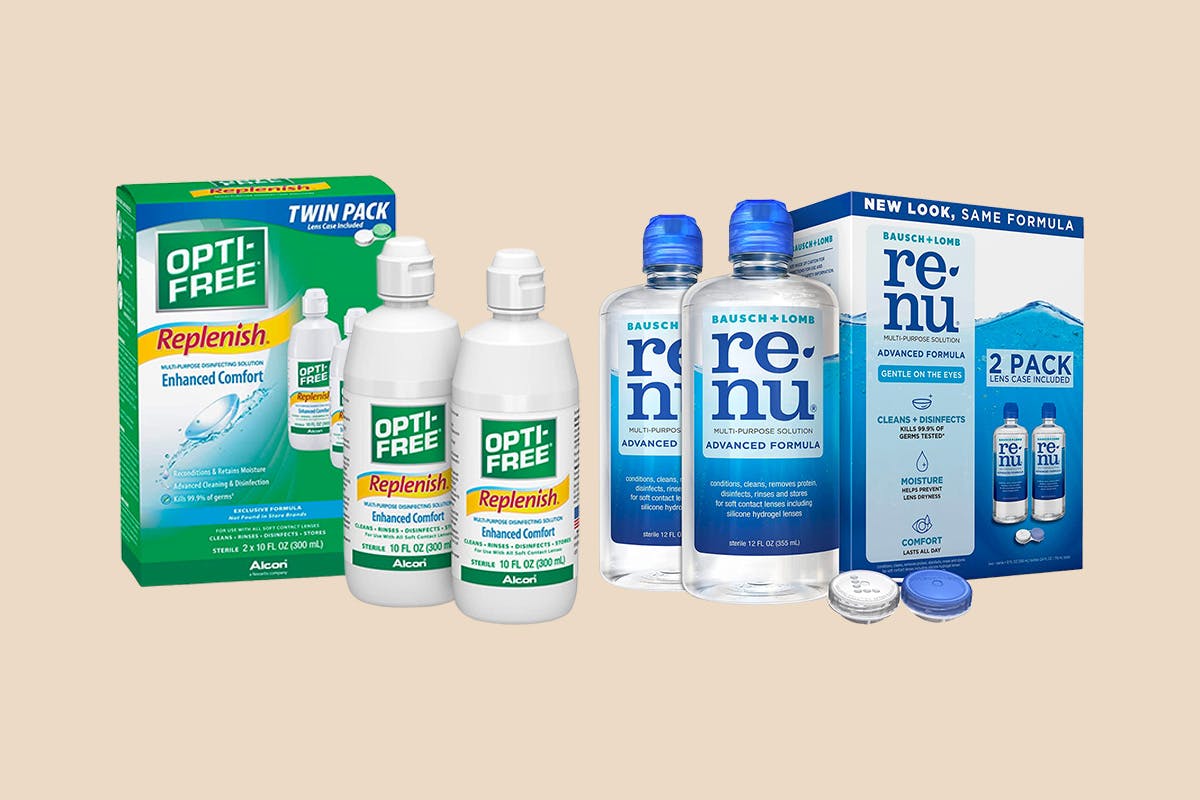 Some contact solution products on a neutral background