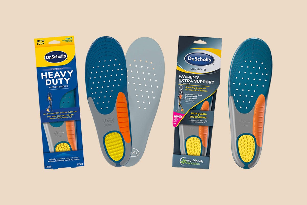 Some Dr. Scholl's products on a neutral background