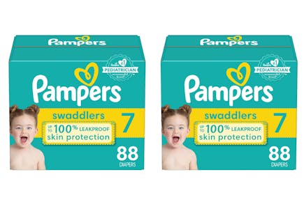 2 Pampers Swaddlers