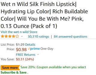 Wet n Wild price screenshot