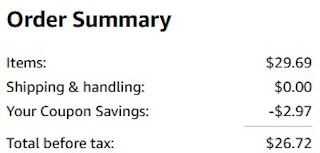 An Amazon order summary ending in $26.72