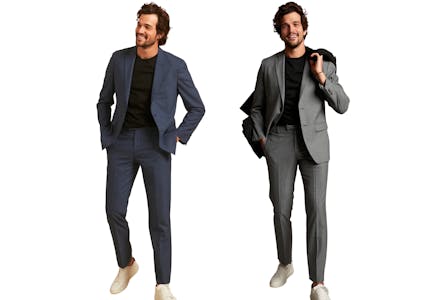 Tailored-Fit Sharkskin Full Suit