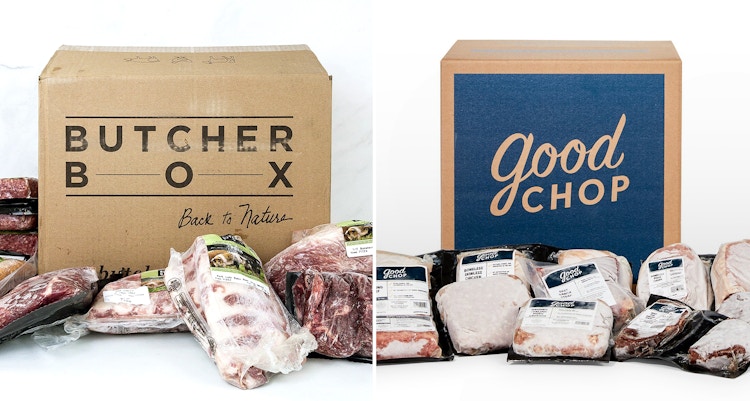 butcherbox and good chop boxes with frozen meat