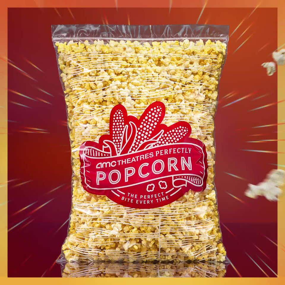 bag of amc theatre popcorn promo