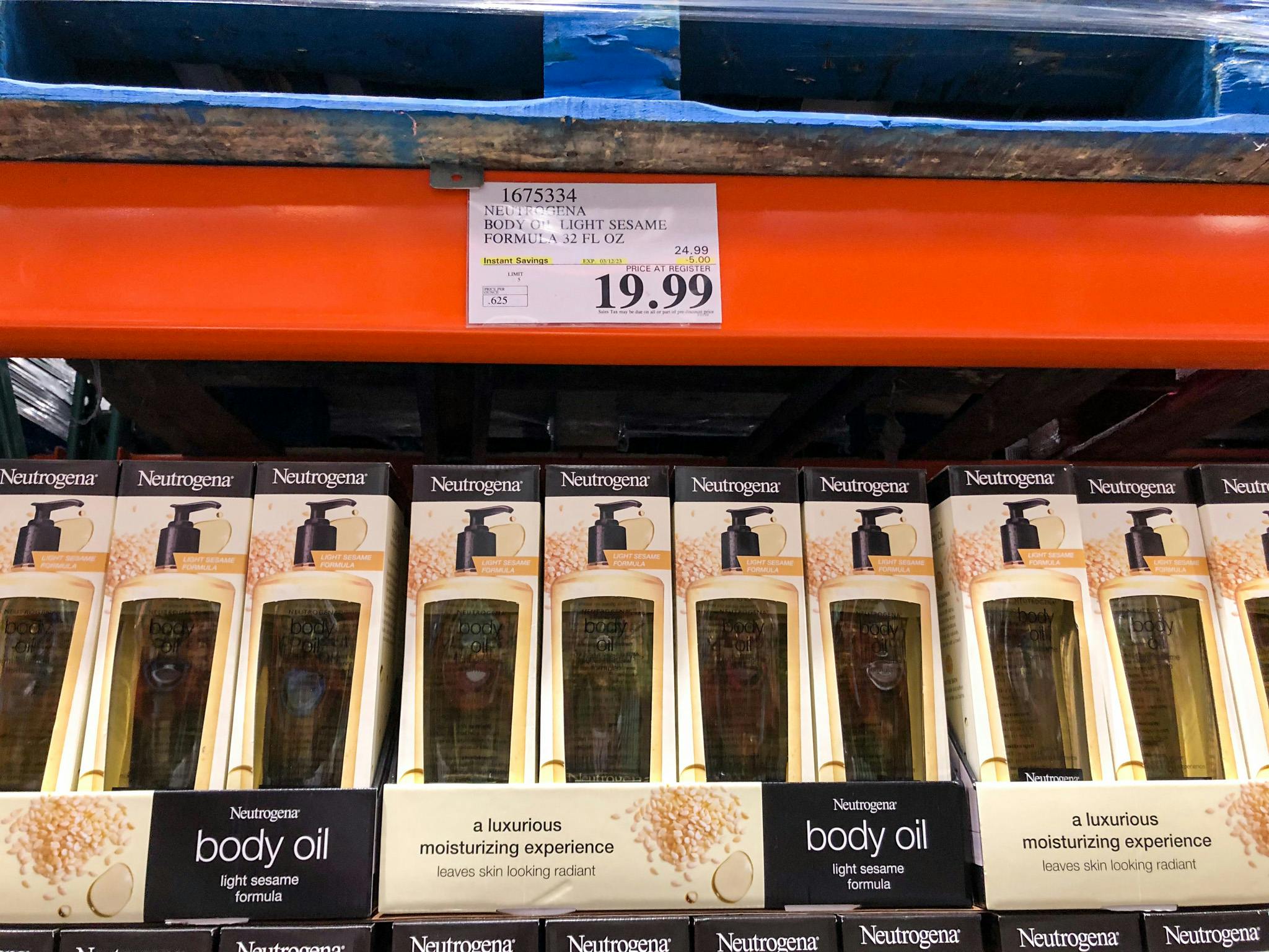 neutrogena body oil