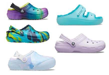 5 Pairs of Crocs Fleece-Lined Shoes for the Family